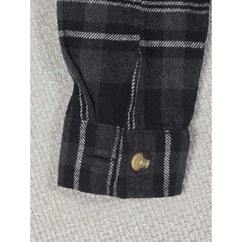 Beach Lunch Lounge Ella Plaid‎ Shacket  Shirt Jacket Stainless Steel Sz Small - Picture 5 of 9
